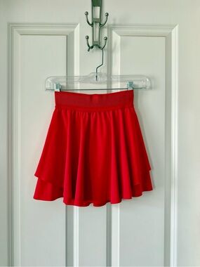 Lululemon Court Rival Skirt High Waist Deep Red Tennis Pickleball Size 0